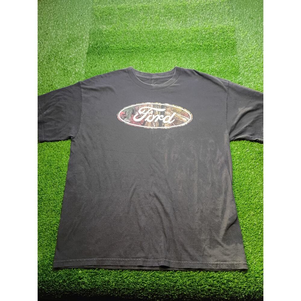 Ford Logo Graphic Black T-Shirt, Camo Fill - Size XLarge